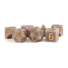 16mm Sharp Edge Silicone Rubber Poly Dice Set: Volcanic Soot